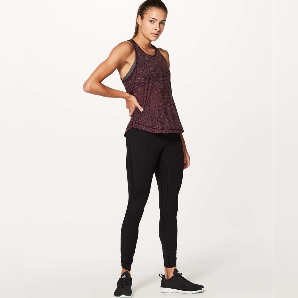 Lululemon Long Distance Tank‎ Heathered Dark Adobe Red Brown Size 8